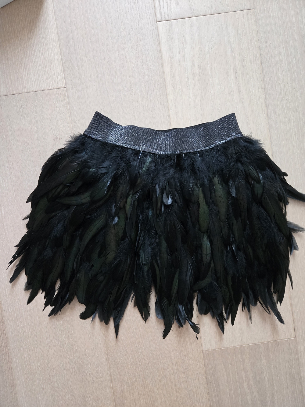 Black Feathered Mini Skirt